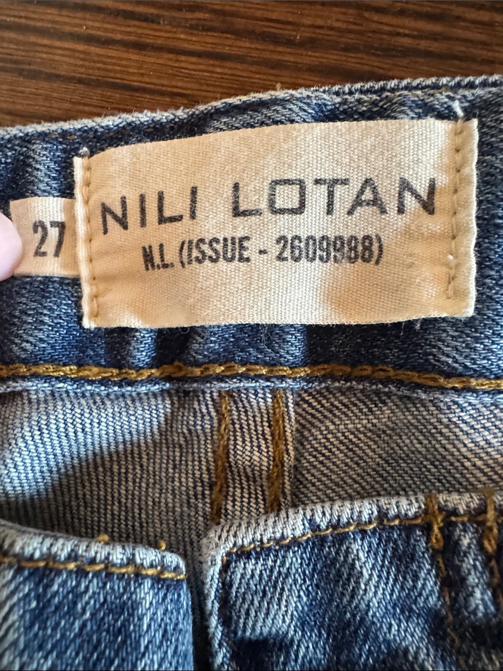 Nili Lotan Women's Blue Ankle-Cropped Denim Joggers - Picture 2 of 5